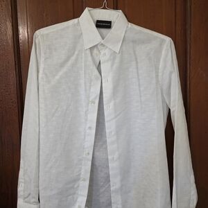 Emporio Armani White Long-Sleeve Dress Shirt